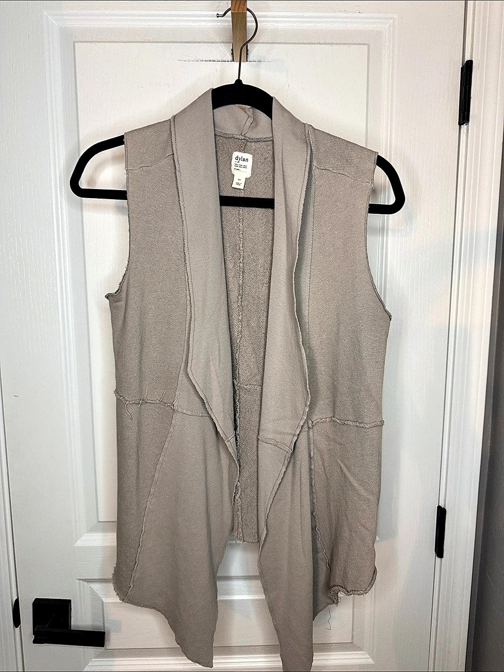 dylan Cotton Draped Vest in Taupe XS Like New
